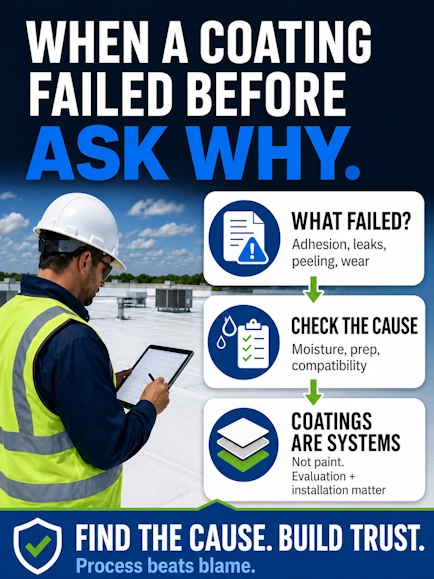 When a coating failed before - ask why it failed